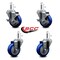 Service Caster 3.5'' Blue Poly Wheel Swivel 7/16'' Grip Ring Stem Caster Set 2 Brakes, 4PK GR20S3514-PPUB-BLUE-TLB-716138-2-S-2 - alternate 5